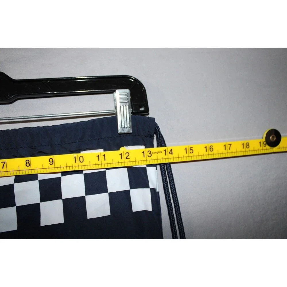 Hollister Blue Checkered Logo Draw String Athletic Bag